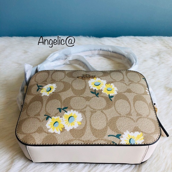 Coach Mini Camera Bag Signature Canvas Daisy Print - Picture 6 of 9